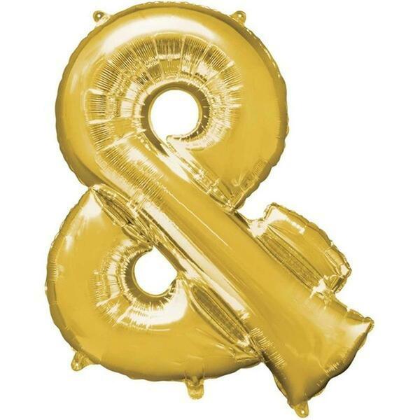 Anagram 38 in. Symbol Ampersand Gold Supershape Foil Balloon 78447